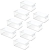 image:imagemDesign Deep Plastic Kitchen Storage Organizer Container Bin for Pantry Cabinet Cupboard Shelves Fridge or Freezer  Holds Dry Goods Sauces Condiments Drinks Ligne Collection 8 Pack Clear145 x 8 x 6