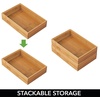 image:imagemDesign Pack of 2 Functional Drawer Organiser  Elegant Bamboo Kitchen Drawer Divider for Cutlery Silverware Utensils  Convenient Drawer Separator  Light Brown152 x 229 x 51 cm