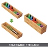 image:imagemDesign Pack of 2 Functional Drawer Organiser  Elegant Bamboo Kitchen Drawer Divider for Cutlery Silverware Utensils  Convenient Drawer Separator  Light Brown7 6 cm x 30 5 cm x 5 1 cm