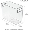image:imagemDesign Plastic Modern Kitchen Pantry Food Storage Container Bin w Handles  Cabinet FridgeFreezer Countertop Organizer  SnacksDrinkAppliances Ligne Collection Clear 10x10x775 Pack of 110 x 5 x 8 Pack of 2