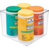 image:imagemDesign Plastic Modern Kitchen Pantry Food Storage Container Bin w Handles  Cabinet FridgeFreezer Countertop Organizer  SnacksDrinkAppliances Ligne Collection Clear 10x10x775 Pack of 110 x 10 x 775 Pack of 1