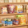 image:imagemDesign Plastic Modern Kitchen Pantry Food Storage Container Bin w Handles  Cabinet FridgeFreezer Countertop Organizer  SnacksDrinkAppliances Ligne Collection Clear 10x10x775 Pack of 110 x 10 x 775 Pack of 1