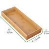 image:imagemDesign Wooden Bamboo Drawer Organizer  15 Long Stackable Storage Box Tray for Kitchen DrawersCabinet  Utensil Silverware Spatula and Flatware Holder  Echo Collection  2 Pack Natural Wood