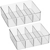 image:imagemDesign Plastic Stackable Tea Bag Storage Organizer Bin with 4 Divided Compartments  Holder for Kitchen Cabinet Pantry Countertop  Holds Sugar Packets Coffee Pods Ligne Collection 2 Pack Clear12 x 9 x 35 Pack of 2