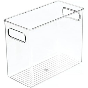 image:imagemDesign Plastic Modern Kitchen Pantry Food Storage Container Bin w Handles  Cabinet FridgeFreezer Countertop Organizer  SnacksDrinkAppliances Ligne Collection Clear 10x10x775 Pack of 110 x 5 x 8 Pack of 1