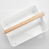 image:imagemDesign Plastic Portable Shower Caddy Divided Basket Bin Storage Organizer with Bamboo Handle for Bathroom Dorm Shelf amp Cabinet Holds Shampoo Conditioner  Aura Collection WhiteNaturalWhiteNatural