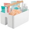 image:imagemDesign Plastic Portable Shower Caddy Divided Basket Bin Storage Organizer with Bamboo Handle for Bathroom Dorm Shelf amp Cabinet Holds Shampoo Conditioner  Aura Collection WhiteNaturalWhiteNatural