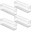 image:imagemDesign Deep Plastic Kitchen Storage Organizer Container Bin for Pantry Cabinet Cupboard Shelves Fridge or Freezer  Holds Dry Goods Sauces Condiments Drinks Ligne Collection 4 Pack Clear1538 x 375 x 475