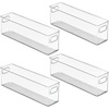 image:imagemDesign Deep Plastic Kitchen Storage Organizer Container Bin for Pantry Cabinet Cupboard Shelves Fridge or Freezer  Holds Dry Goods Sauces Condiments Drinks Ligne Collection 4 Pack Clear1538 x 375 x 475