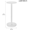image:imagemDesign Glass Top SideEnd Drink Table  Tall Modern Round Accent Metal Nightstand Furniture for Living Room Dorm Home Office and Bedroom  9 Round  Matte WhitePc Matte White