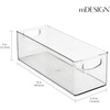 image:imagemDesign Plastic Video Game and DVD Storage Organizer  Game and Movie Disc Holder Bin with Handles for Home Media Console Stand and Closet Shelf  Ligne Collection  4 Pack  ClearClear