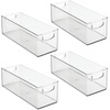 image:imagemDesign Plastic Video Game and DVD Storage Organizer  Game and Movie Disc Holder Bin with Handles for Home Media Console Stand and Closet Shelf  Ligne Collection  4 Pack  ClearClear