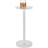 image:imagemDesign Glass Top SideEnd Drink Table  Tall Modern Round Accent Metal Nightstand Furniture for Living Room Dorm Home Office and Bedroom  9 Round  Matte WhitePc Matte White