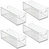 image:imagemDesign Plastic Video Game and DVD Storage Organizer  Game and Movie Disc Holder Bin with Handles for Home Media Console Stand and Closet Shelf  Ligne Collection  4 Pack  ClearClear
