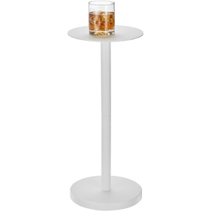 image:imagemDesign Glass Top SideEnd Drink Table  Tall Modern Round Accent Metal Nightstand Furniture for Living Room Dorm Home Office and Bedroom  9 Round  Matte WhitePc Matte White