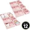 image:imagemDesign Fabric Drawer Organizer Bins KidsBaby Nursery Dresser Closet Shelf Playroom Organization Hold Clothes Toys Diapers Bibs Blankets Set of 2 6 Pack PinkWhite Polka DotPinkWhite