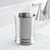 image:imagemDesign Modern Stainless Steel Bathroom Cup Toothbrush Holder Countertop Tumbler Cup for Rinsing and Drinking Accessories and Makeup Brush Organizer for Vanity Elwyn Collection BrushedChromePack of 1