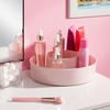 image:imagemDesign Plastic Lazy Susan Round Turntable Storage Tray  Rotating Organizer for Makeup Cosmetics Nail Polish Vitamins Shaving Kits Hair Spray Medical Supplies First Aid  Light PinkBlushLight Pink