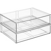 image:imagemDesign Plastic Stackable Closet Storage Organizer Bin Containers with Front Pull Drawer for Cabinet Desk Shelf Cupboard or Dresser Organization  Lumiere Collection  Clear12 x 16 x 4 Pack of 4