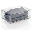 image:imagemDesign Plastic Stackable Closet Storage Organizer Bin Containers with Front Pull Drawer for Cabinet Desk Shelf Cupboard or Dresser Organization  Lumiere Collection  Clear16 x 12 x 6 Pack of 1