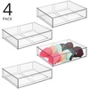 image:imagemDesign Plastic Stackable Closet Storage Organizer Bin Containers with Front Pull Drawer for Cabinet Desk Shelf Cupboard or Dresser Organization  Lumiere Collection  Clear12 x 16 x 4 Pack of 4