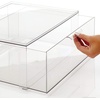 image:imagemDesign Plastic Stackable Closet Storage Organizer Bin Containers with Front Pull Drawer for Cabinet Desk Shelf Cupboard or Dresser Organization  Lumiere Collection  Clear16 x 12 x 6 Pack of 1