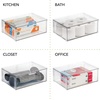image:imagemDesign Plastic Stackable Closet Storage Organizer Bin Containers with Front Pull Drawer for Cabinet Desk Shelf Cupboard or Dresser Organization  Lumiere Collection  Clear16 x 12 x 6 Pack of 1