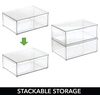 image:imagemDesign Plastic Stackable Closet Storage Organizer Bin Containers with Front Pull Drawer for Cabinet Desk Shelf Cupboard or Dresser Organization  Lumiere Collection  Clear16 x 12 x 6 Pack of 1