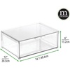 image:imagemDesign Plastic Stackable Closet Storage Organizer Bin Containers with Front Pull Drawer for Cabinet Desk Shelf Cupboard or Dresser Organization  Lumiere Collection  Clear16 x 12 x 6 Pack of 1