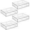 image:imagemDesign Plastic Stackable Closet Storage Organizer Bin Containers with Front Pull Drawer for Cabinet Desk Shelf Cupboard or Dresser Organization  Lumiere Collection  Clear12 x 16 x 4 Pack of 4