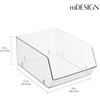 image:imagemDesign Plastic Stacking Food Storage Bin for Kitchen Cabinet Pantry Shelf FridgeFreezer  Organizer for Fruit Potatoes Onions Drinks Snacks Pasta  11 Deep  2 Pack  Clear11 x 8 x 5 Pack of 2