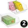 image:imagemDesign Plastic Stacking Food Storage Bin for Kitchen Cabinet Pantry Shelf FridgeFreezer  Organizer for Fruit Potatoes Onions Drinks Snacks Pasta  11 Deep  2 Pack  Clear11 x 8 x 5 Pack of 2