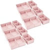 image:imagemDesign Fabric Drawer Organizer Bins KidsBaby Nursery Dresser Closet Shelf Playroom Organization Hold Clothes Toys Diapers Bibs Blankets Set of 2 6 Pack PinkWhite Polka DotPinkWhite