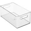image:imagemDesign Plastic Baby Nursery and Food Organizer  Storage Holder Bin with Handles for Closet Cupboard Cabinet Drawers Shelves  Holds Canned Food Bottles  Ligne Collection  2 Pack  Clear145 x 8 x 6 Pack of 1