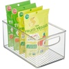 image:imagemDesign Plastic Baby Nursery and Food Organizer  Storage Holder Bin with Handles for Closet Cupboard Cabinet Drawers Shelves  Holds Canned Food Bottles  Ligne Collection  2 Pack  Clear10 x 6 x 5 Pack of 2