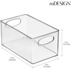 image:imagemDesign Plastic Kitchen Organizer  Storage Holder Bin with Handles for Pantry Cupboard Cabinet FridgeFreezer Shelves Counter  Holds Canned Food Snacks  Ligne Collection  6 Pack  Clear