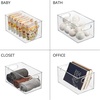 image:imagemDesign Plastic Kitchen Organizer  Storage Holder Bin with Handles for Pantry Cupboard Cabinet FridgeFreezer Shelves Counter  Holds Canned Food Snacks  Ligne Collection  6 Pack  Clear