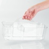 image:imagemDesign Plastic Divided Shower Organizer Basket Caddy Tote with Handle  Storage for Bathroom or Dorm  Holds Hand Soap Shampoo Sponges Scrubs and Body Wash  Lumiere Collection  Clear