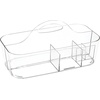 image:imagemDesign Plastic Divided Shower Organizer Basket Caddy Tote with Handle  Storage for Bathroom or Dorm  Holds Hand Soap Shampoo Sponges Scrubs and Body Wash  Lumiere Collection  Clear