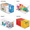 image:imagemDesign Plastic Storage Organizer Wide Container Bin with Handles for Bathroom Home Organization  Holds Vitamins Supplements Makeup Styling Tools  Ligne Collection  Clear