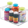 image:imagemDesign Plastic Storage Organizer Wide Container Bin with Handles for Bathroom Home Organization  Holds Vitamins Supplements Makeup Styling Tools  Ligne Collection  Clear