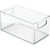 image:imagemDesign Plastic Storage Organizer Wide Container Bin with Handles for Bathroom Home Organization  Holds Vitamins Supplements Makeup Styling Tools  Ligne Collection  Clear