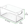 image:imagemDesign Plastic Storage Organizer Wide Container Bin with Handles for Bathroom Home Organization  Holds Vitamins Supplements Makeup Styling Tools  Ligne Collection  Clear
