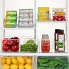 image:imagemDesign Plastic Stackable Kitchen Organizer  Storage Bin with Handles for Refrigerator Freezer Cabinet and Pantry Shelves Organization  Food Container  Clear16 x 6 x 5