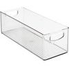 image:imagemDesign Plastic Stackable Kitchen Organizer  Storage Bin with Handles for Refrigerator Freezer Cabinet and Pantry Shelves Organization  Food Container  Clear16 x 6 x 5 Pack of 3