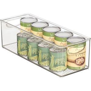 image:imagemDesign Plastic Stackable Kitchen Organizer  Storage Bin with Handles for Refrigerator Freezer Cabinet and Pantry Shelves Organization  Food Container  Clear16 x 6 x 5