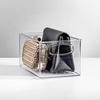 image:imagemDesign Plastic Home Closet Organizer  Basket Storage Holder Bin w Handles for Bedroom Bathroom Cabinet Shelves Entryway and Hallway  Holds Sweaters Purses  Ligne Collection  4 Pack  Clear10 x 6 x 5 Pack of 4