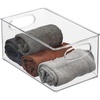 image:imagemDesign Plastic Home Closet Organizer  Basket Storage Holder Bin w Handles for Bedroom Bathroom Cabinet Shelves Entryway and Hallway  Holds Sweaters Purses  Ligne Collection  4 Pack  Clear10 x 6 x 5 Pack of 4
