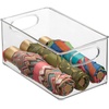 image:imagemDesign Plastic Home Closet Organizer  Basket Storage Holder Bin w Handles for Bedroom Bathroom Cabinet Shelves Entryway and Hallway  Holds Sweaters Purses  Ligne Collection  4 Pack  Clear10 x 6 x 5 Pack of 2