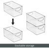 image:imagemDesign Plastic Home Closet Organizer  Basket Storage Holder Bin w Handles for Bedroom Bathroom Cabinet Shelves Entryway and Hallway  Holds Sweaters Purses  Ligne Collection  4 Pack  Clear10 x 6 x 5 Pack of 4